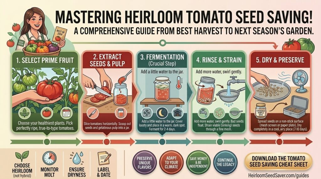 How to save heirloom tomato seeds from your best harvest to plant again next season.