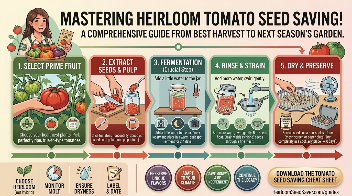 How to save heirloom tomato seeds from your best harvest to plant again next season.