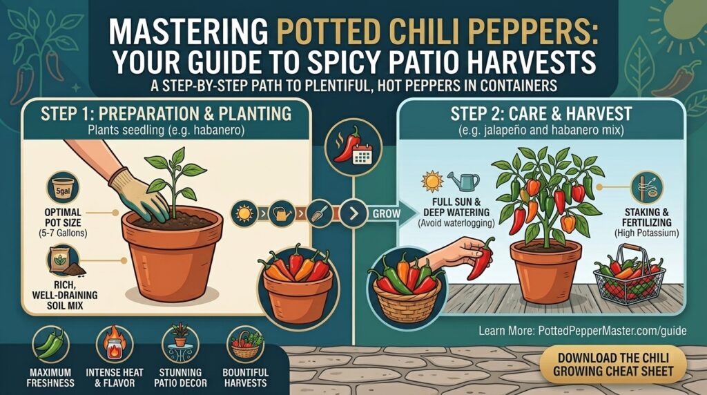 How to grow spicy chili peppers in pots on a sunny patio or back deck.