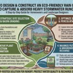 How to design an eco-friendly rain garden to capture and absorb heavy stormwater runoff.