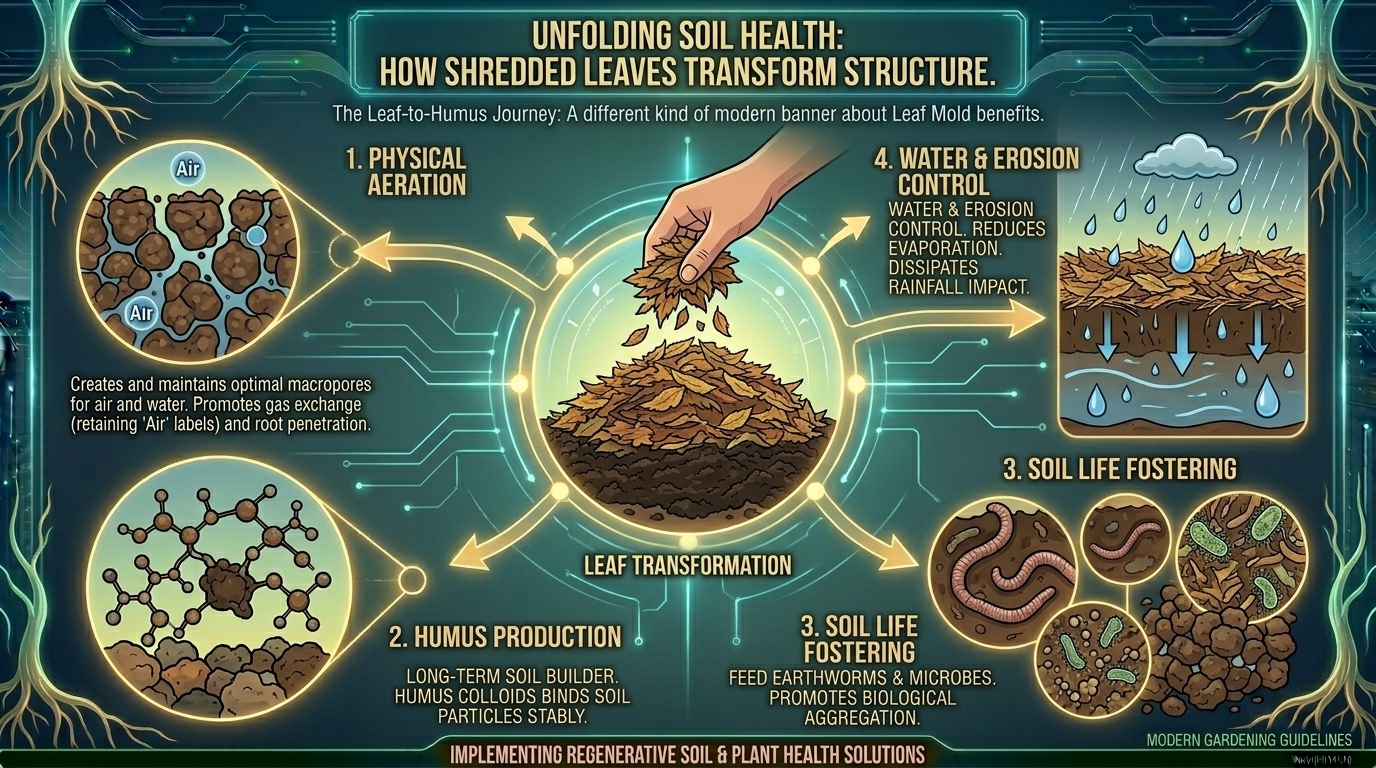 Why adding shredded autumn leaves to your garden beds improves overall long-term soil structure.