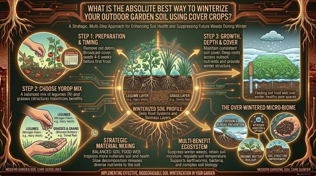 What is the absolute best way to winterize your outdoor garden soil using cover crops?