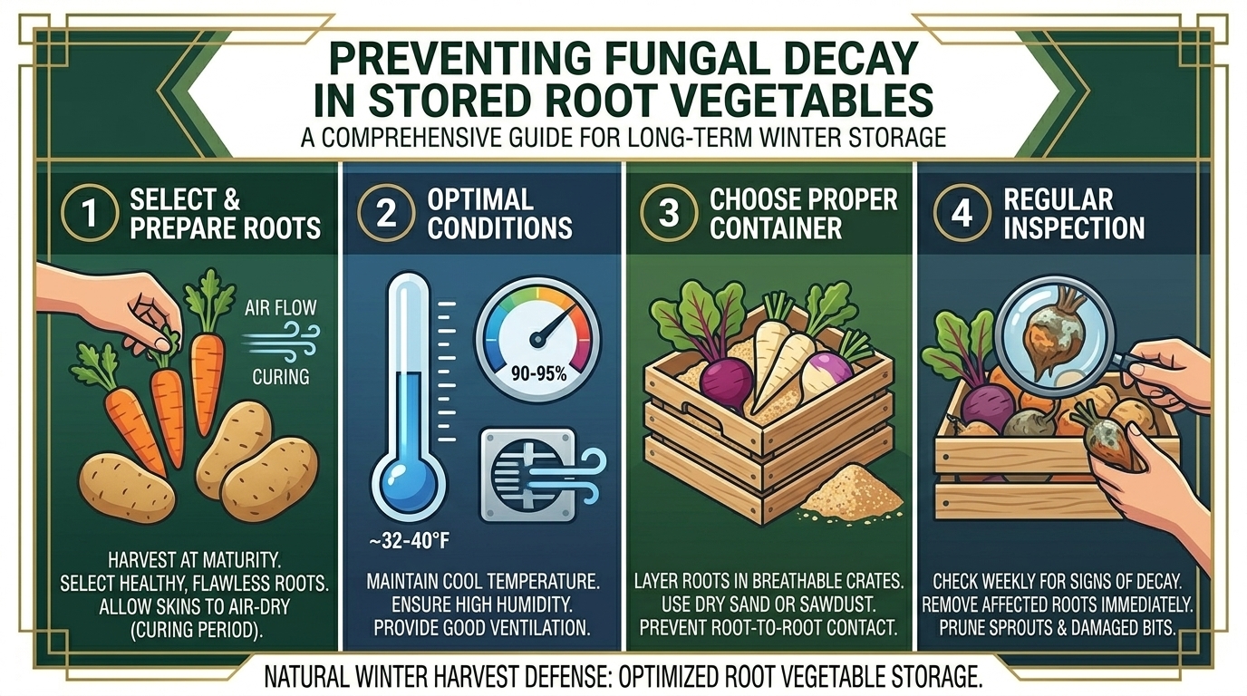 How to protect your stored root vegetables from fungal decay during long winter storage months.